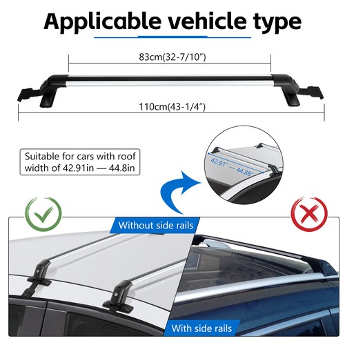 For Volvo S40 S60 S80 V40 43" Roof Rack Cross Bars Luggage Cargo Carrier + Lock - Picture 5 of 17