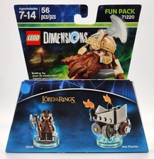 LEGO DIMENSIONS FUN PACK 71220 THE LORD OF THE RINGS GIMLI & AXE CHARIOT 56pcs