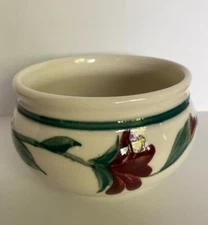O'Keane Pottery Hand Painted Floral Leaf Planter Studio Art Pottery Signed