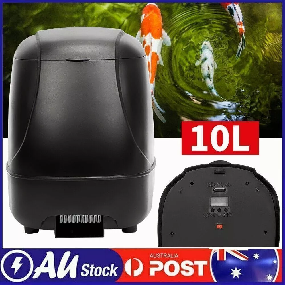 AU 10L Outdoor Automatic Fish Feeder Feeding Dispenser Timer for