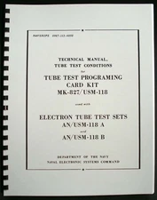 133 Page 1968 Tube Test Conditions for Hickok Cardmatic Tube Testers AN/USM-118 