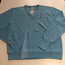 Vintage Izod Lacoste V-Neck Sweater Men XL Blue NWT Made in USA