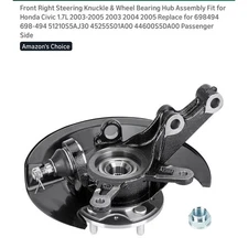 Right Steering Knuckle Assembly 8STK004max for Honda Civic L4 1.7L TadaMark