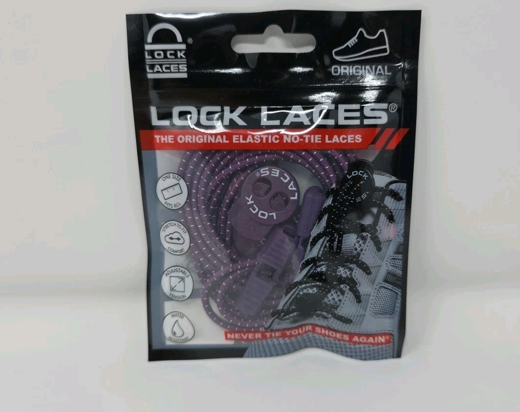 Lock Laces  The Original Elastic No-Tie Shoelaces Purple one