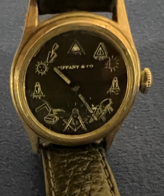Armbanduhr, Croton f. Tiffany & Co.,Freimauer, Silber, Ø 29 mm ,Siehe Fotos