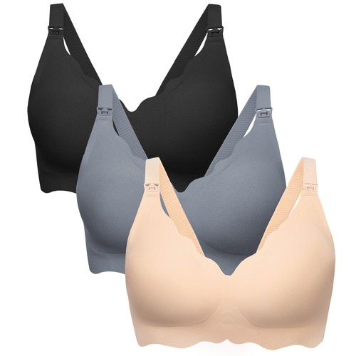 Nursing Bras For Breastfeeding 3 Pack Seamless Maternity Bra