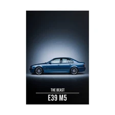 BMW E39 M5 Poster – The Beast Classic Sports Sedan Wall Art Print Decor