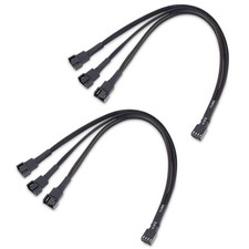 Cable Matters 2-Pack 3-Way 4-Pin PWM Fan Splitter Cable 12in PC 1-to-3 Converter