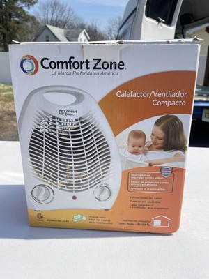 Comfort Zone CZ40 Portable Electric Heater White 2 Heat Settings Auto Shut-off