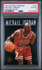 1993 SKYBOX PREMIUM CENTER STAGE #CS1 MICHAEL JORDAN PSA 6