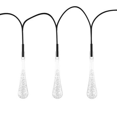 30-Light 20.5 Ft. Cool White Outdoor Solar LED Tear Drop Bulb String Light with