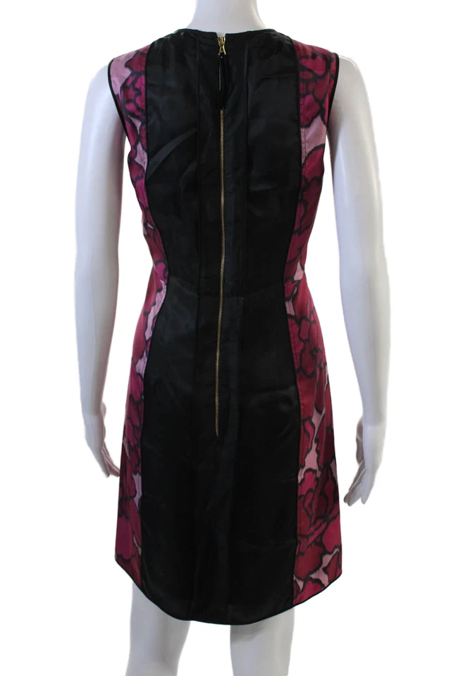 Платье-футляр женское Marc Jacobs черное шелковое с цветочным узором длина до колена без рукавов размер 4 - Изображение 3 из 4