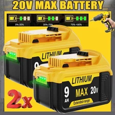 2Pack For DeWalt 20V 20Volt Max 9.0AH Lithium Ion Battery DCB206 DCB200-2 DCB200