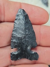 NORTHERN SIDE NOTCH OREGON OBSIDIAN INDIAN ARROWHEAD ARTIFACT COLLECTIBLE RELIC