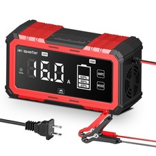 12V/24V Smart Battery Charger 16A/8A with Pulse Repair  LCD Display for Car RV