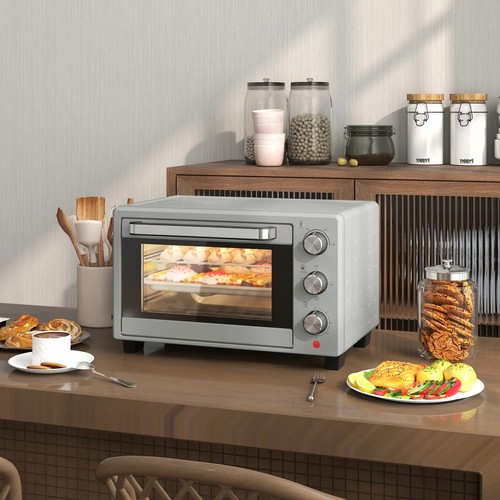 21L Mini Arbeitsplatte Backofen Elektrogrill mit einstellbarer Temperatur 1400W 230V, silberfarben - Bild 10 von 11