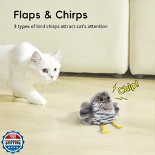 Petgravity Flapping Bird Cat Toy No Flying , Lifelike Toucan Chirp Tweet Kit...