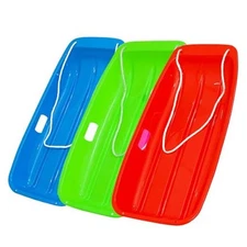 Plastic Snow Sled Classic Sleds and Snow Discs Cold-Resistant 3 Red Blue Green