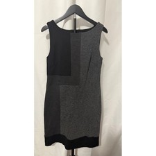 White House Black Market Women Colorblock Sheath Dress Grey Black 4 Interview