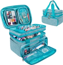 SINGER Sewing Accessories Organizer (Bag Only) – Double Layer Portable Teal 