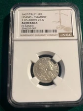 Italian States Loano - 'GRATIOR' 1 LIS ABOVE 2 LIS Luigino 1667  NGC AU Det.