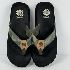 Yellow Box Women's Size 8.5 Camouflage Camo Flip Flops Shoes