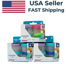 3 Pack - Sistema To Go 4 x 1.18 oz. Stackable  Dressing / Condiment Containers