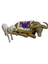 Hawthorne Village Jeweled Nativity Collection Ox and Lamb Figurines