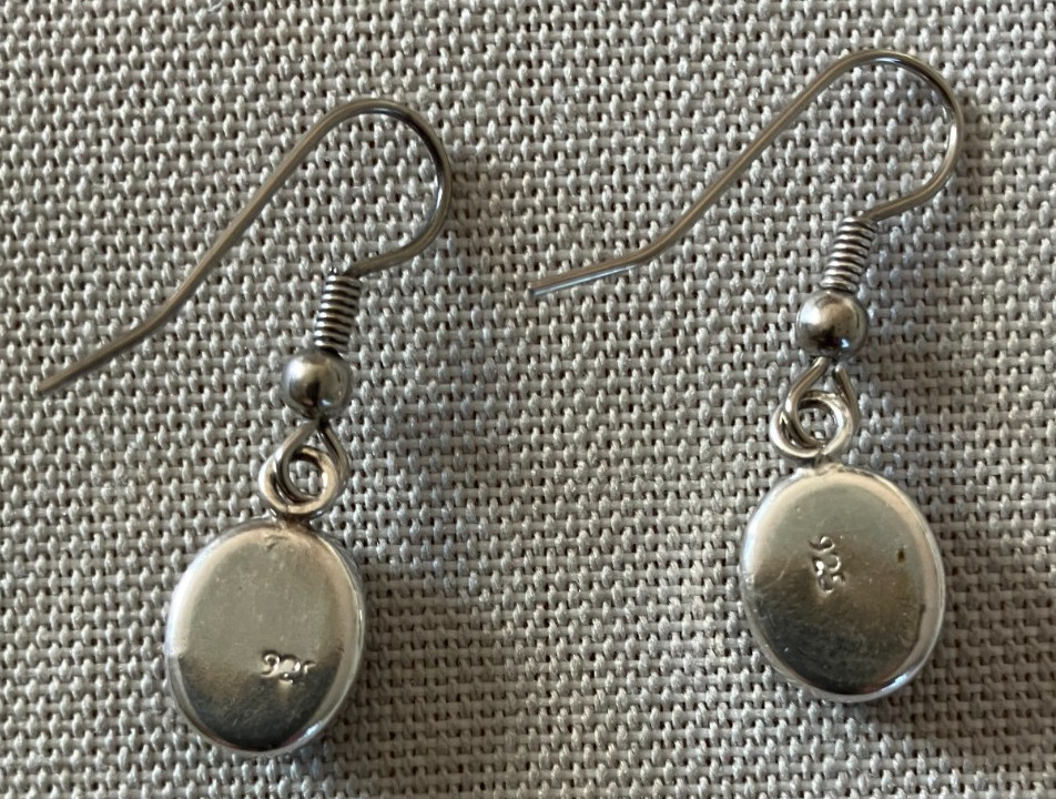 Authentic Natural Chrysocolla Dangle Drop Hook Ea… - image 5