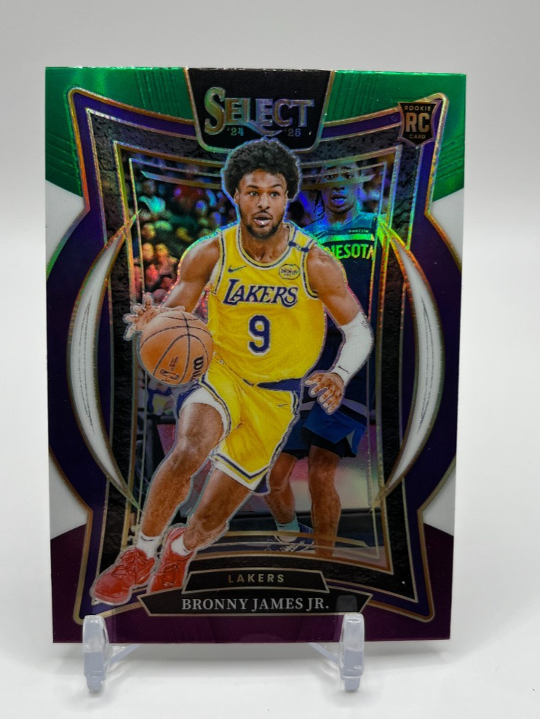 2024-25 Panini Select Bronny James Concourse #90 Green White Purple Prizm (RC)