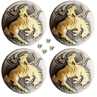Concho Set of 4 Conchos Western Saddle Tack 1-1/4" Engraved Horse Rider 401557