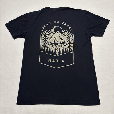 Men s NATIV Leave No Trace Short Sleeve Graphic T-Shirt | Black | Size Small