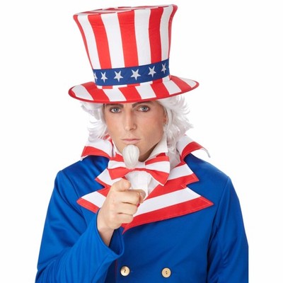 Uncle Sam Patriotische Herren Kostüm Perücke Kinnflicken