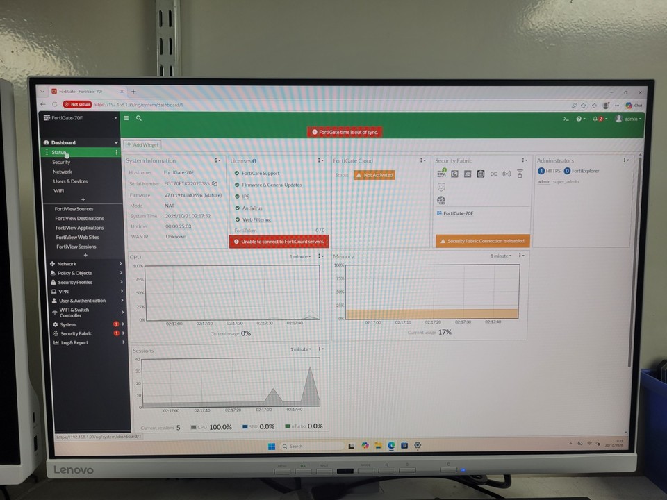 Fortinet FortiGate-70F FG-70F Next-Gen Firewall SD-WAN Security ...