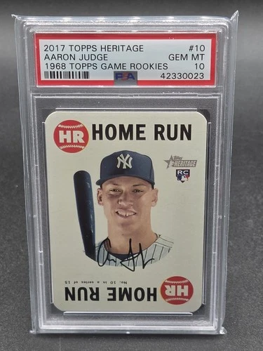 2017 Topps Heritage Aaron Judge 1968 Topps Game RC PSA 10 Gem Mint Yankees