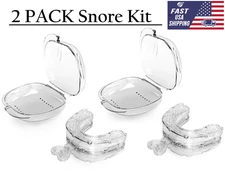 2-Pack Anti Snore Mouthpiece Sleep Aids Mouth Guards Stop Snoring Adjustable