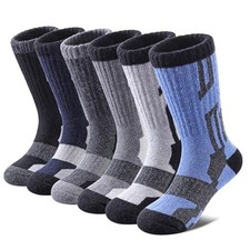 Kids Merino Wool Hiking Socks Boys Girls Toddlers 8-12 Years Mixed Color