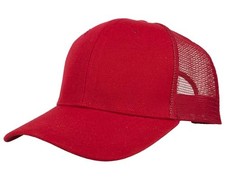 Gelante Mesh Trucker Baseball Cap Snapback Hat Structured Front Panel Red