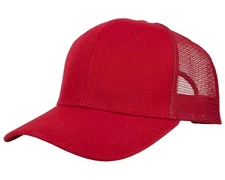 Gelante Mesh Trucker Baseball Cap Snapback Hat Structured Front Panel Red