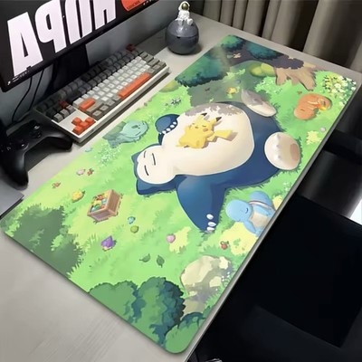 Pokemon Playmat Mousepad - SLEEPING SNORLAX & STARTERS - TCG (SHIPS FAST   )