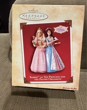 2004 Hallmark Keepsake Barbie As The Princess And The Pauper Ornament With Box