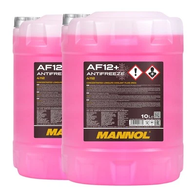 20 (2x10) Liter MANNOL Longlife Antifreeze AF12+ Frostschutz Konzentrat rot - Bild 1 von 4
