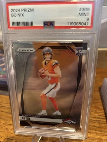 2024 Prizm Bo Nix Rookie #309 PSA 9 Mint Denver Broncos
