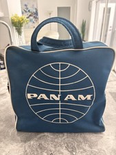 VINTAGE ORIGINAL 1960's PAN AM TRAVEL BAG NYLON 12 X 12 CARRY ON FLIGHT BAG