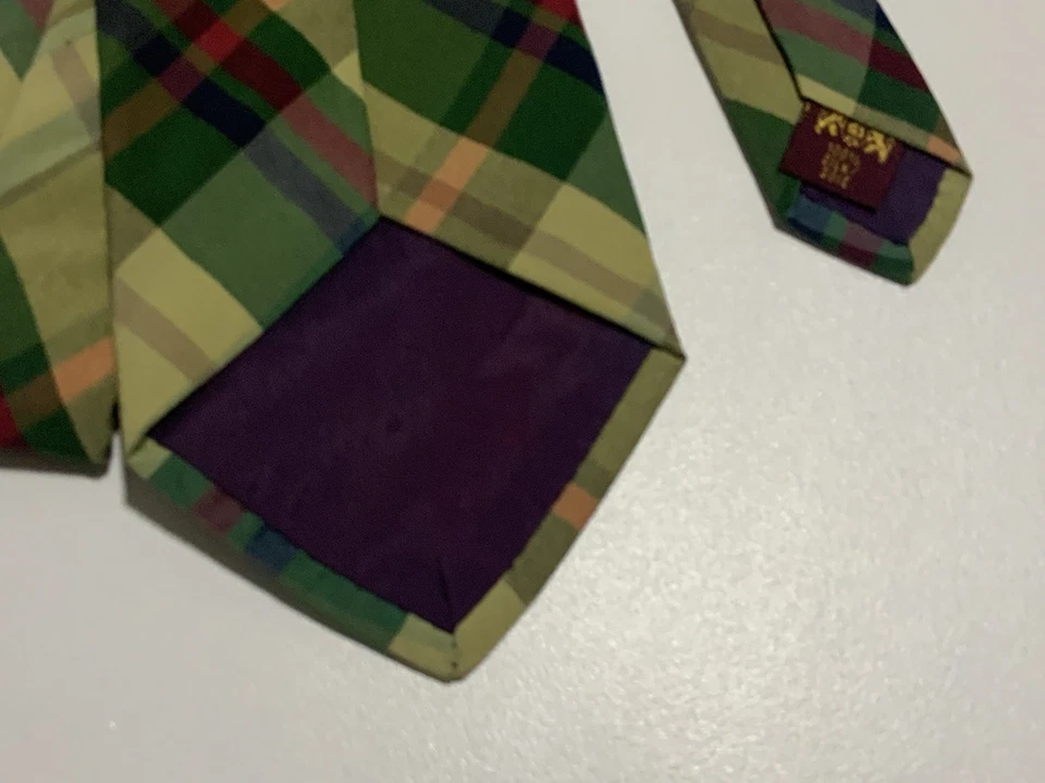 Corbata para hombre POLO BY RALPH LAUREN M.I.Canadá patrón a cuadros verde 3,1/5"- 58" PEC. Foto 4 de 4