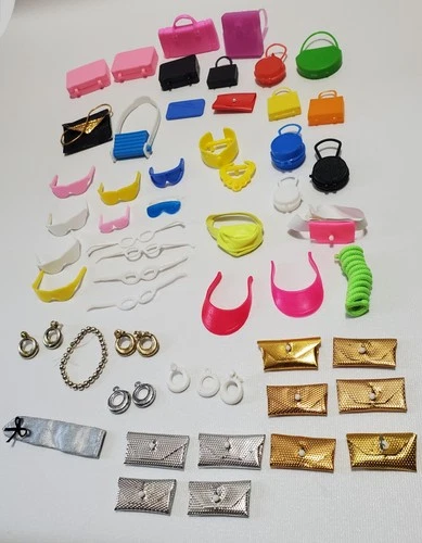 Vintage Lot Of Barbie, Fashion Doll Accessories, Purses, Visors, Sunglasses, +