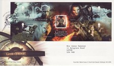 GB Stamps First Day Cover Game of Thrones MS, Giants, Direwolves Dragon SHS 2018