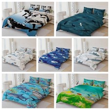 3D Shark Coral Waterweed Cartoon Quilt Cover Duvet Cover Comforter set