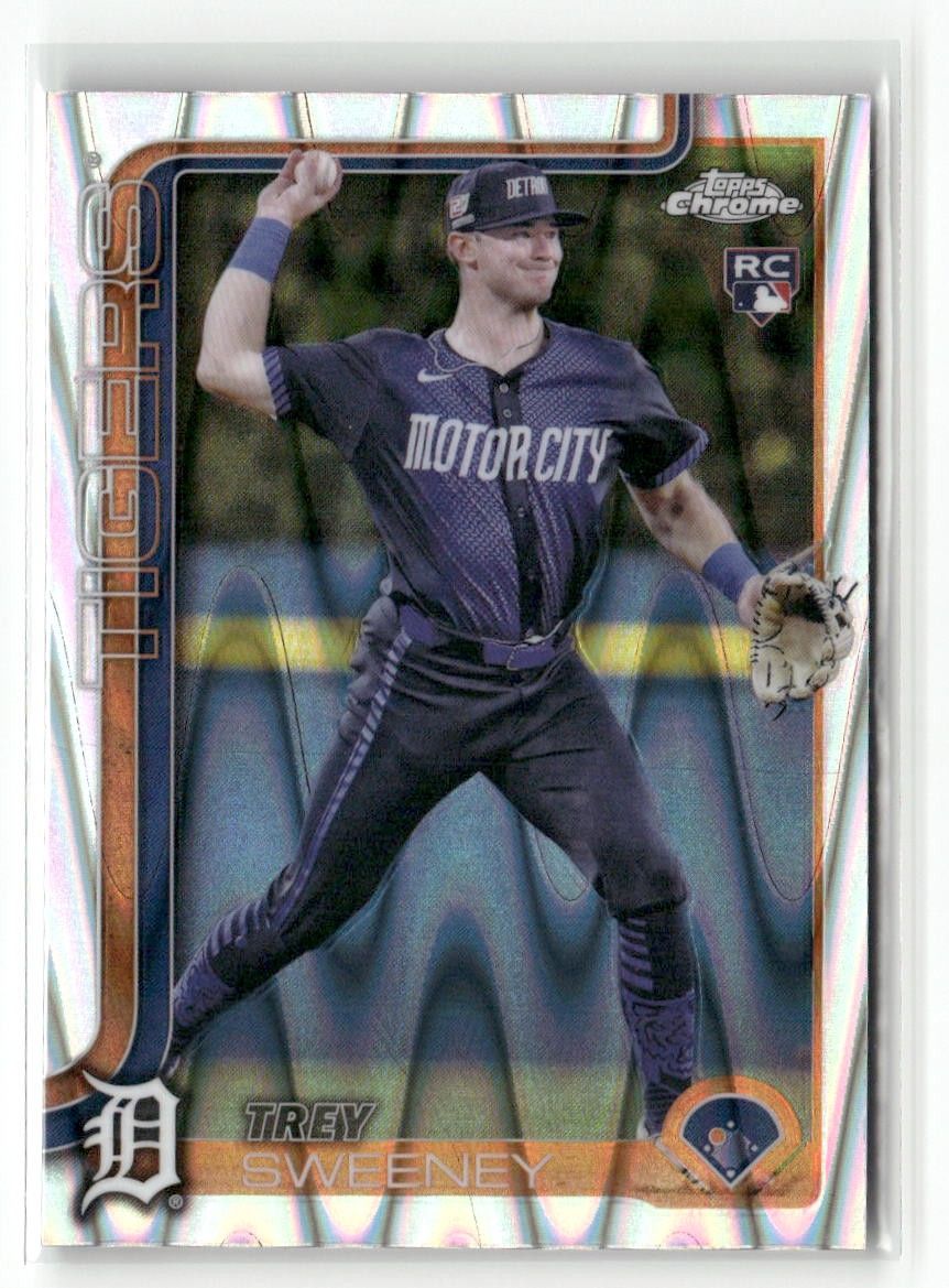 2025 Topps Chrome #6 Trey Sweeney Raywave Refractors TIGERS SP ROOKIE RC SP