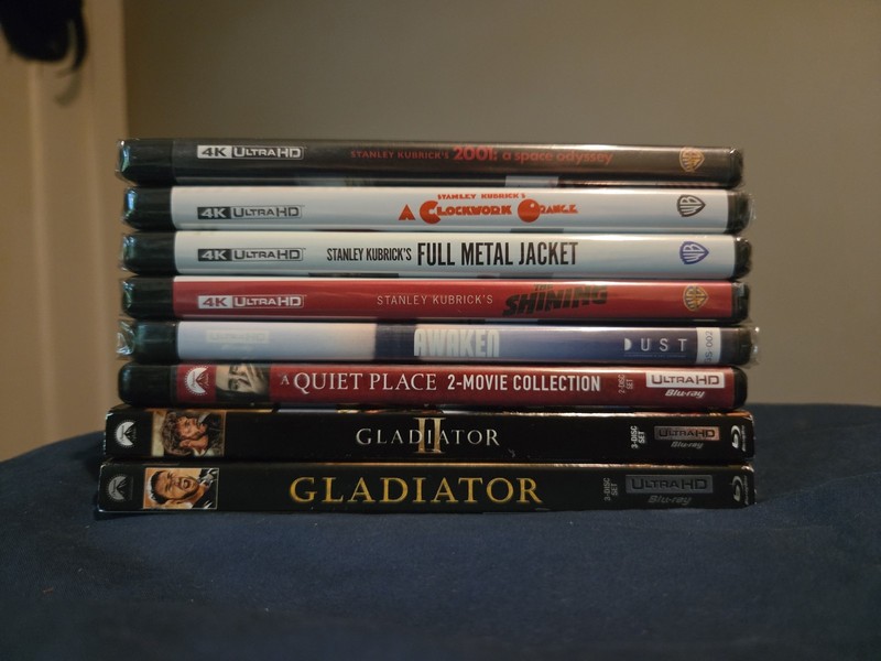 Blu-ray 4K UHD Movie Collection (Stanley Kubrick, Gladiator, A Quiet Place)